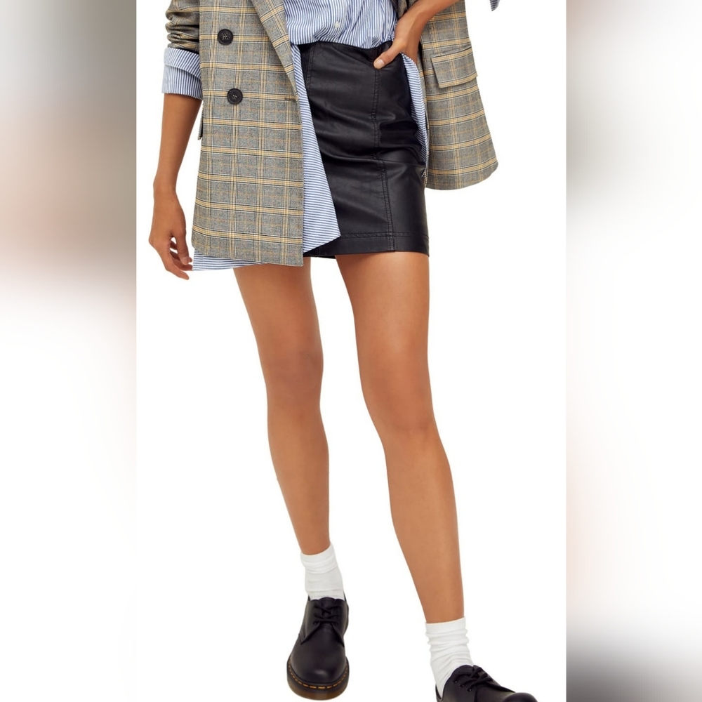 Free People Modern Femme Faux Leather Mini Skirt